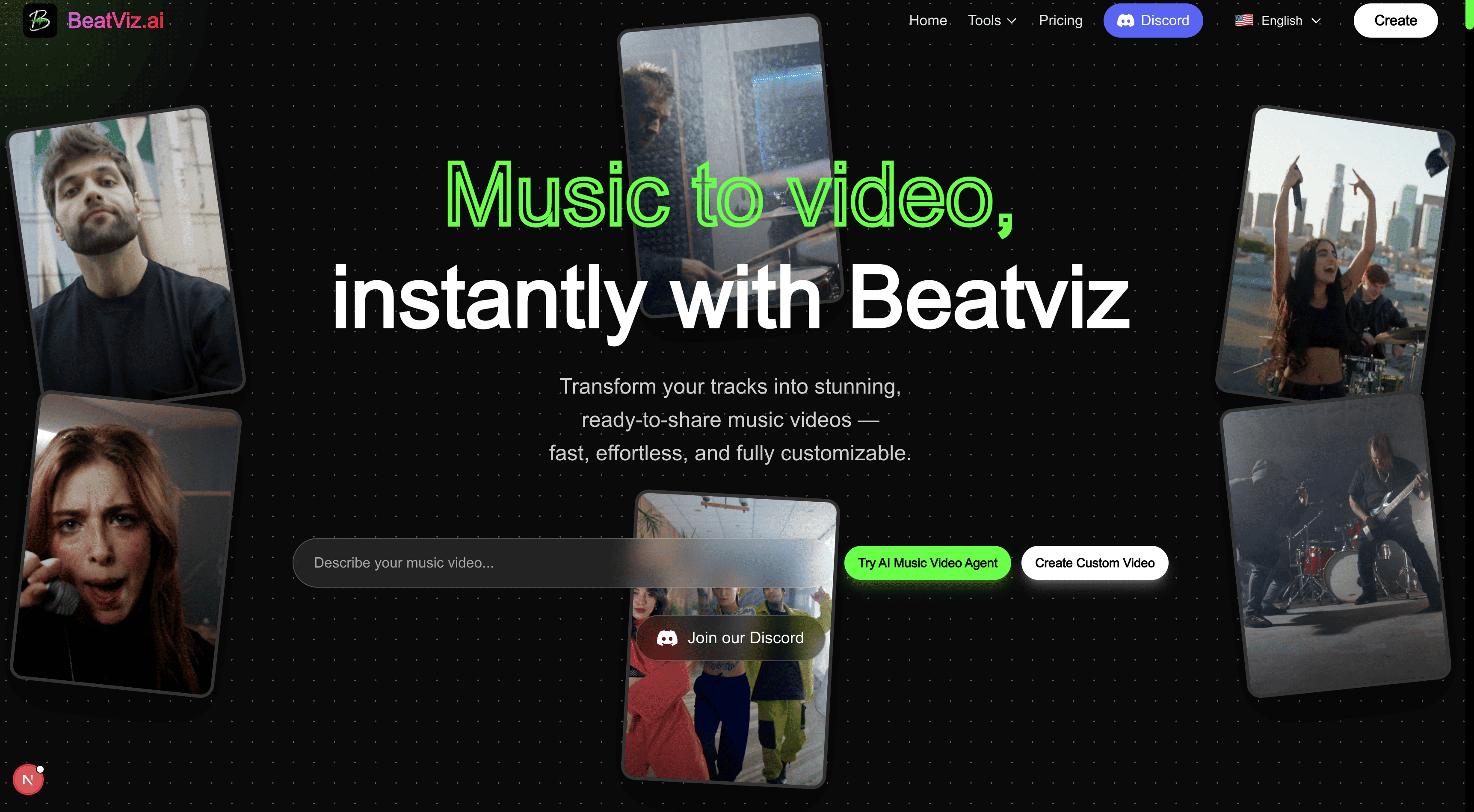 BeatViz AI Music Video Generator Screenshot