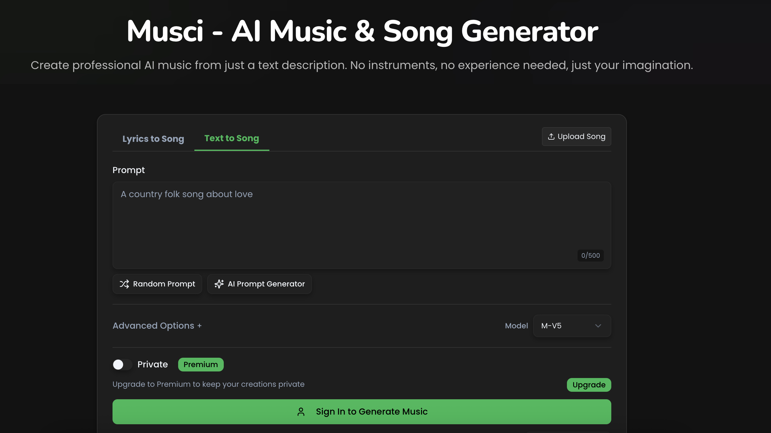 Musci - AI Song Generator